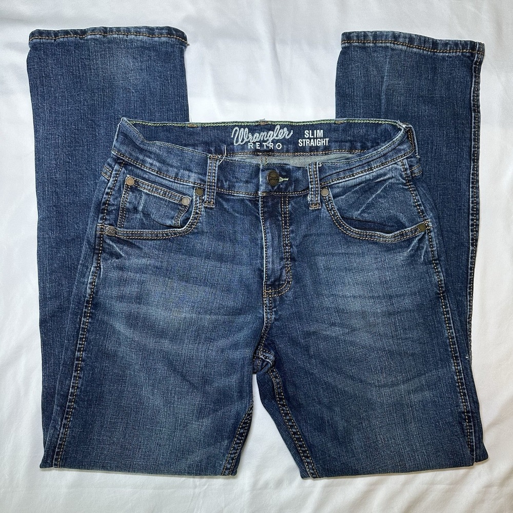 Wrangler Retro Men's Slim Straight 29" X 30" Jeans 10WLT88BZ Cowboy Country
